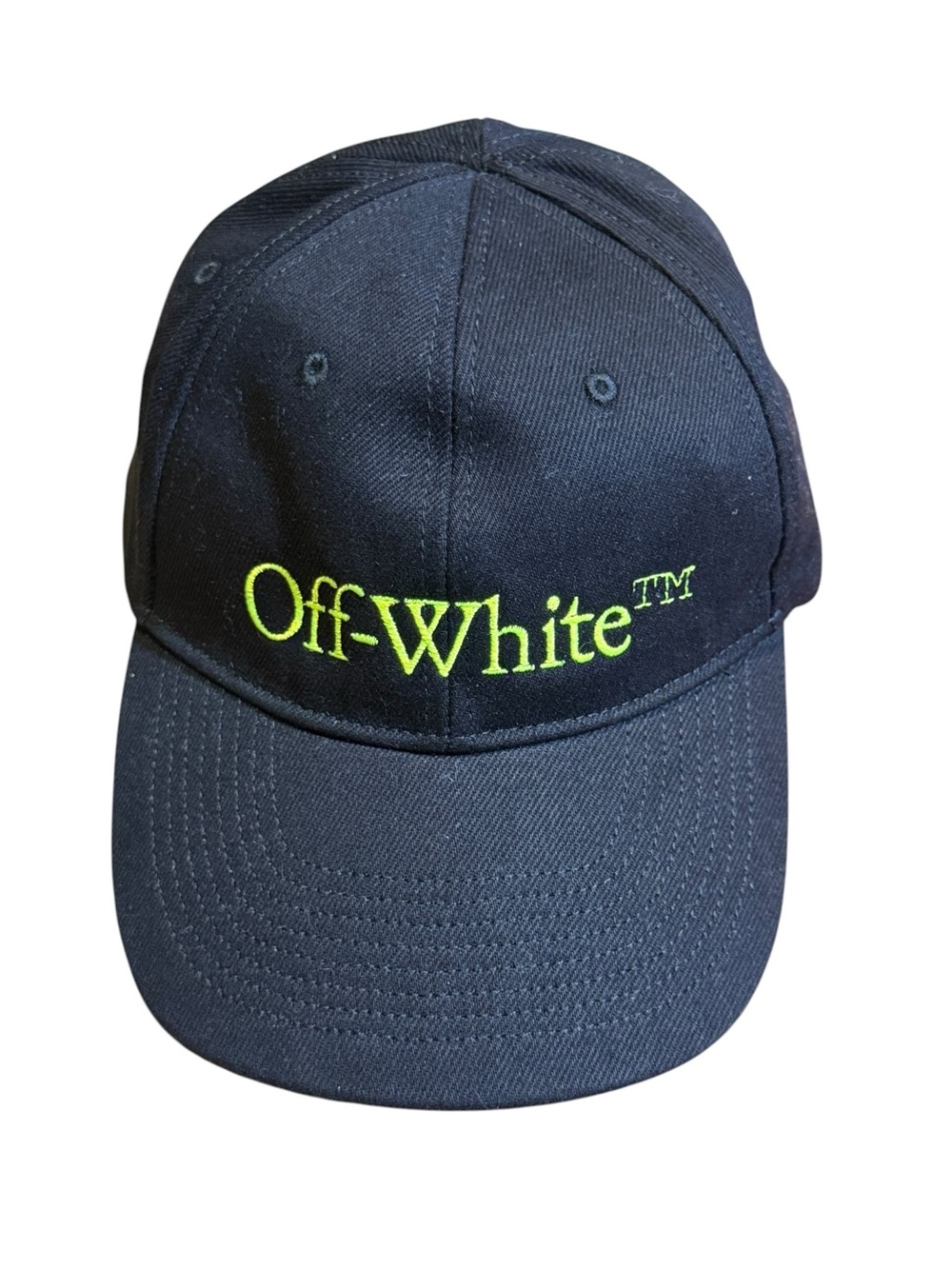 Off-White Black Cap with Neon Yellow Logo